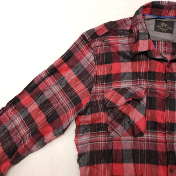 MBX Tartan Flannel Button Up Shirt Mens Size Extra Large XL Red Black - Picture 4 of 10